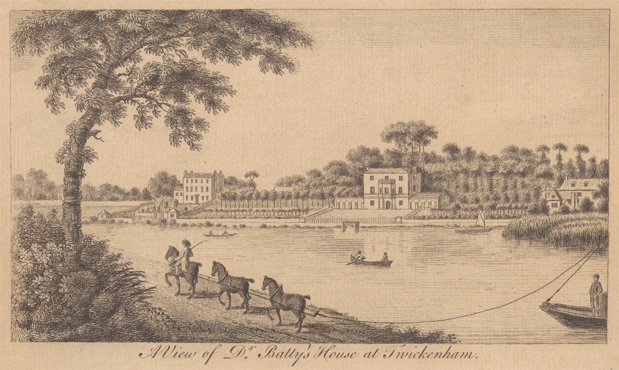 Uma Vista da Casa do Dr. Batty em Twickenham de Unknown artist