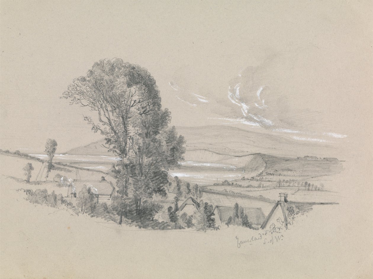 Uma Vista de Yaverland, Isle of Wight de Unknown artist