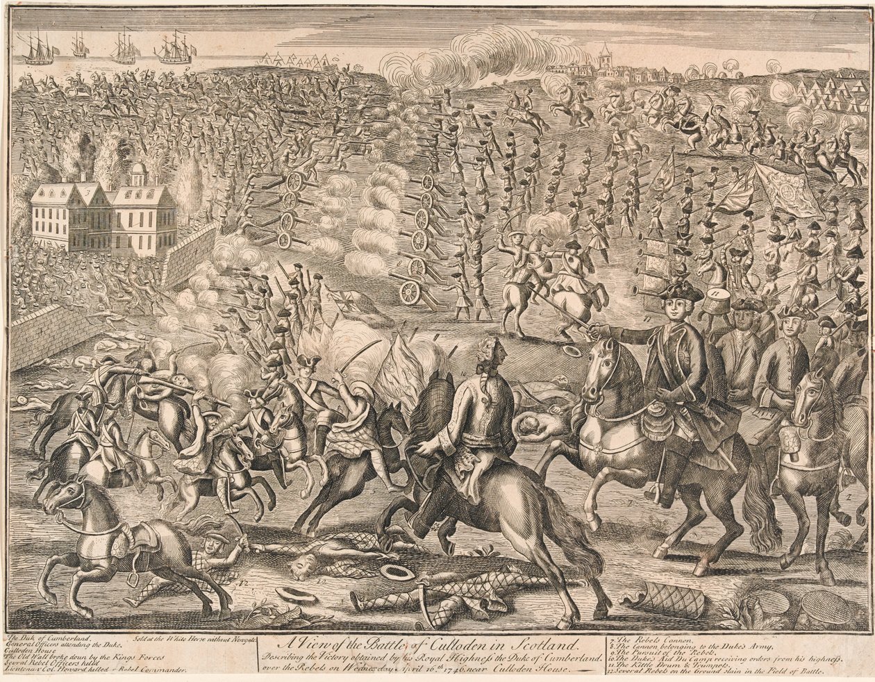  Uma vista da batalha de Culloden na Escócia , 1746 de Unknown