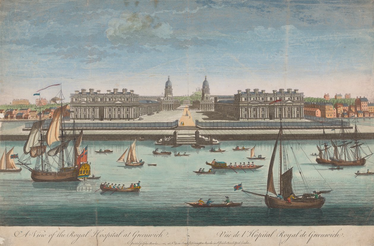 Uma Vista do Hospital Real em Greenwich de Unknown artist