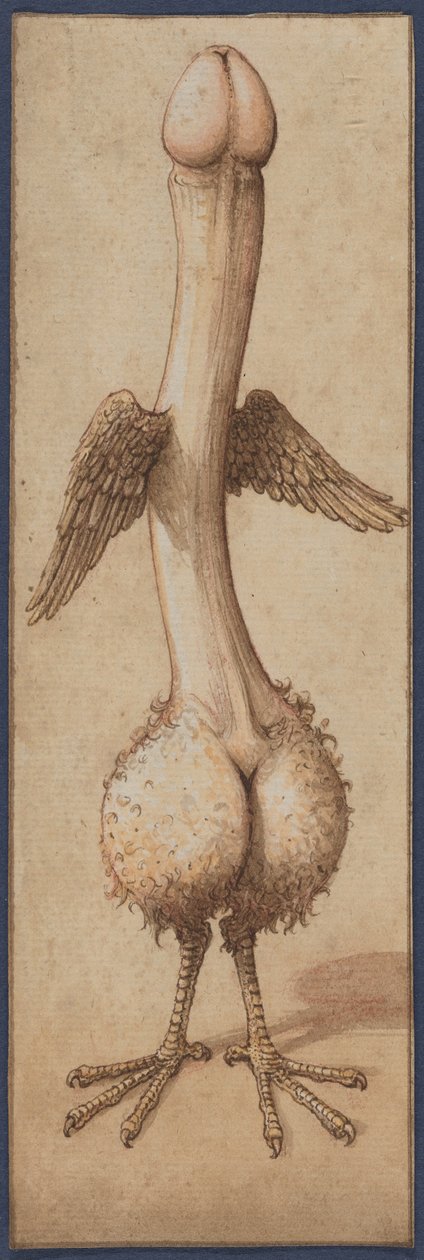 Um falo alado com a forma de um pássaro de Unknown artist