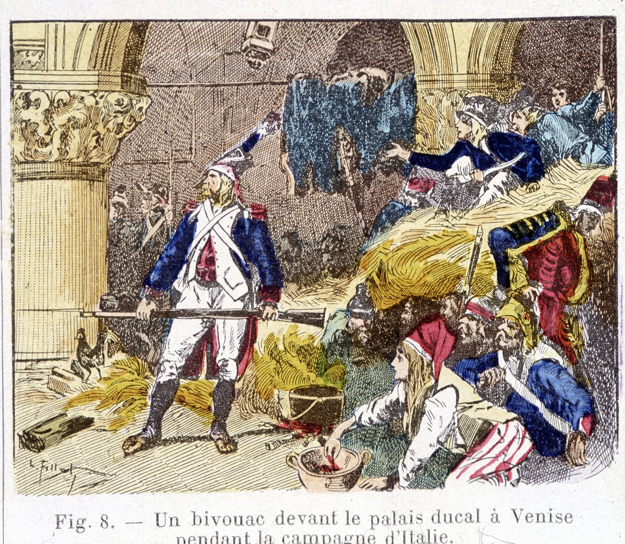 Um bivouac em frente ao palácio ducal em Veneza durante a campanha italiana de Unknown artist
