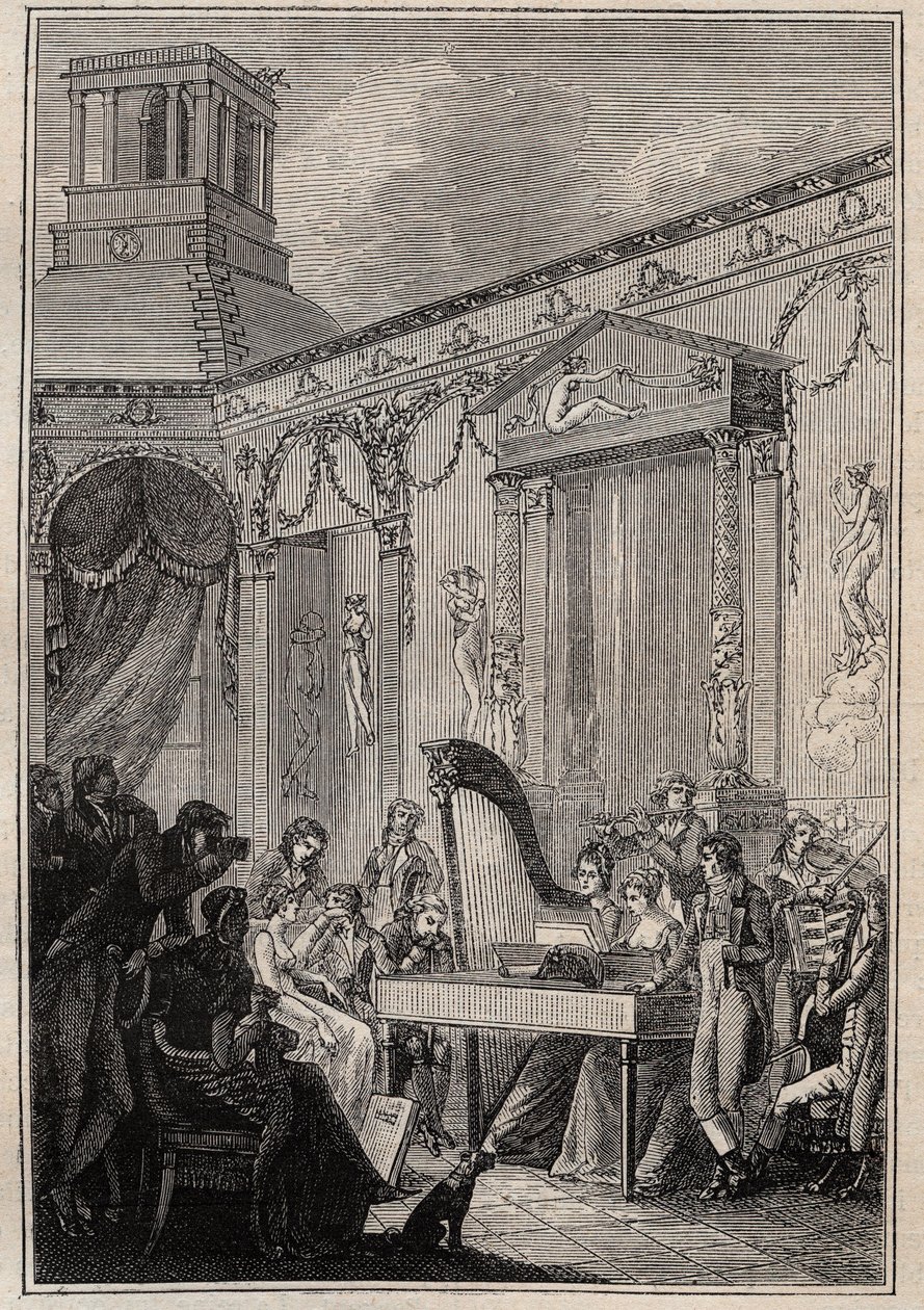 Um concerto de Pierre-Jean Garat (Pierre Jean) 1762-1823 músico e cantor barítono françês de Unknown artist