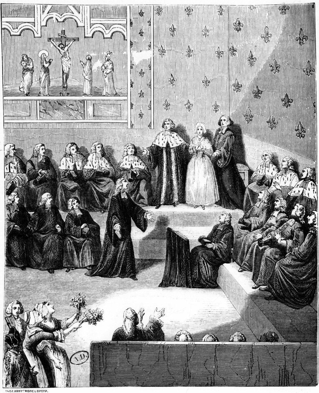 Uma audiência em tribunal. Século XVIII. de Unknown artist