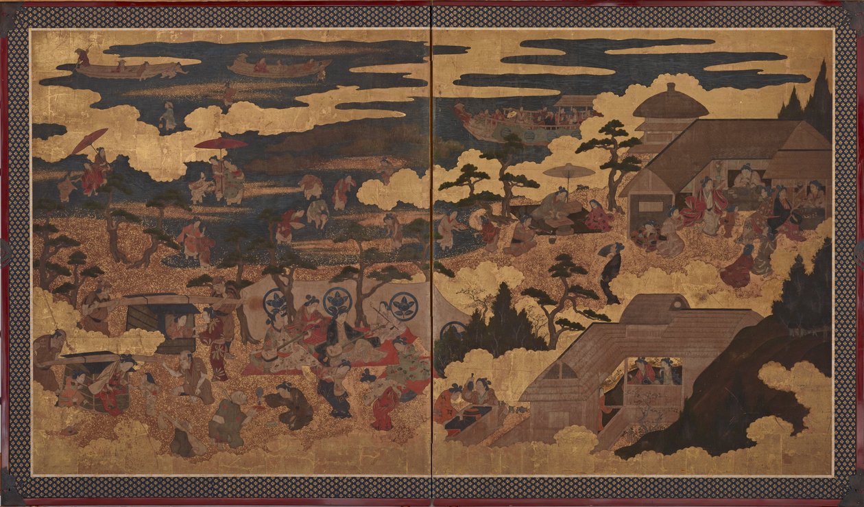 Um festival no Santuário Sumiyoshi de Unknown artist