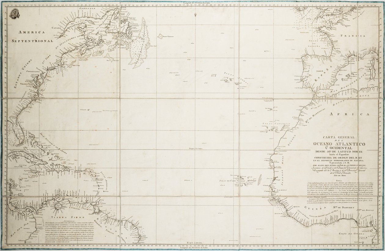 Uma carta geral do Oceano Atlântico a norte do Equador de Unknown artist