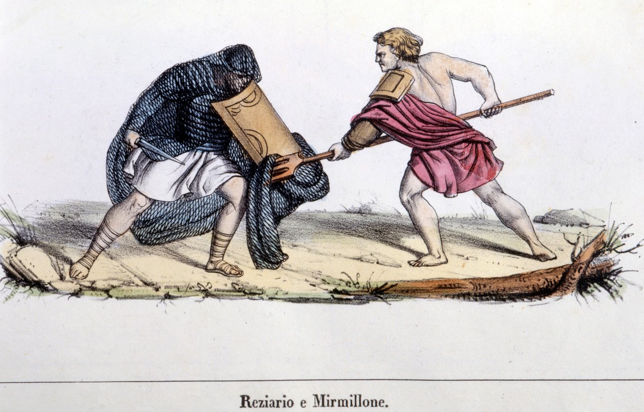 Uma luta de gladiadores de Unknown artist