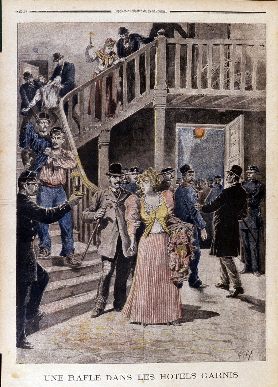 Uma ronda nos hotéis - no "Le Petity Journal" du 04/08/1895 de Unknown artist