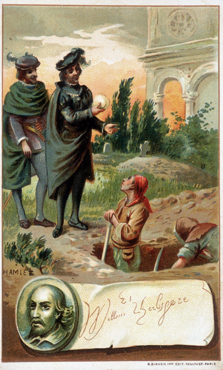 Uma cena de "Hamlet" de William Shakespeare - chromo. final do século XIX de Unknown artist