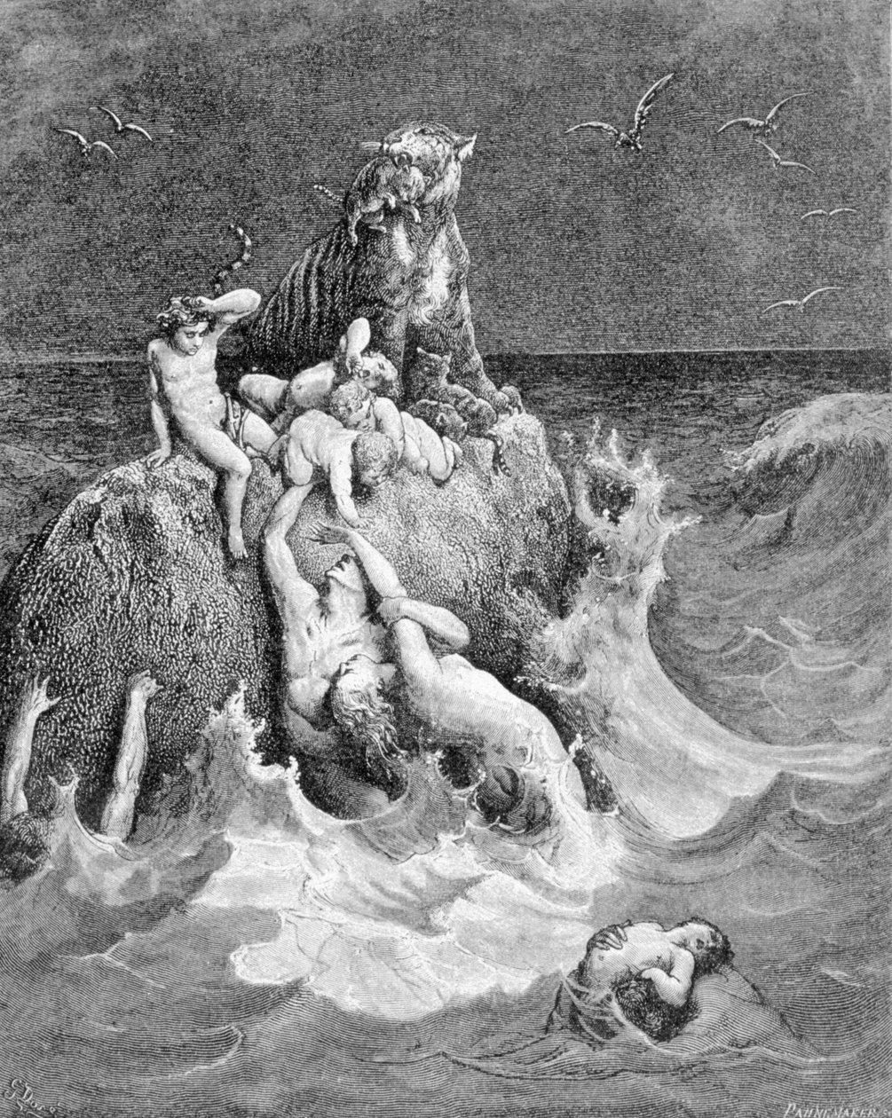 Uma cena da enchente, Gênesis de Unknown artist