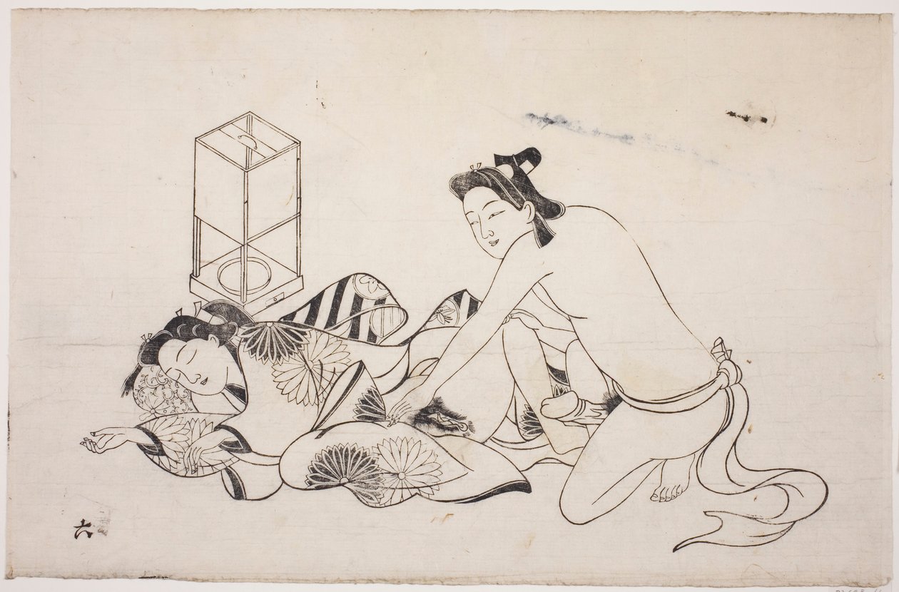 Uma folha de um álbum de shunga de Unknown artist