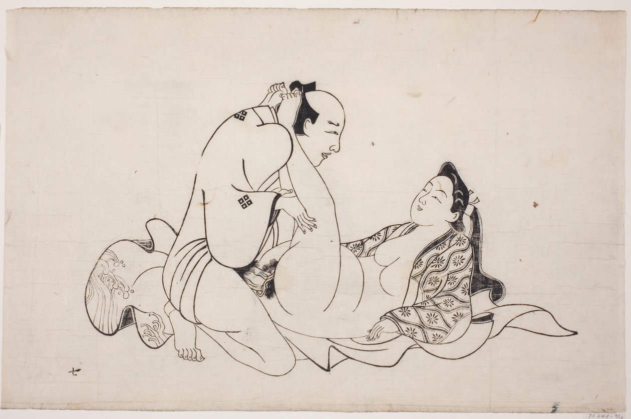 Uma folha de um álbum de shunga de Unknown artist