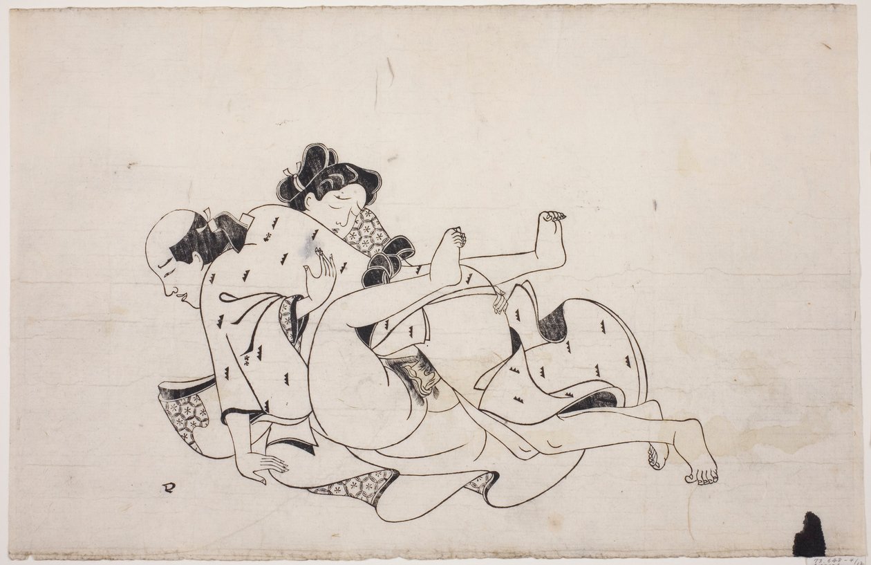 Uma folha de um álbum de shunga de Unknown artist