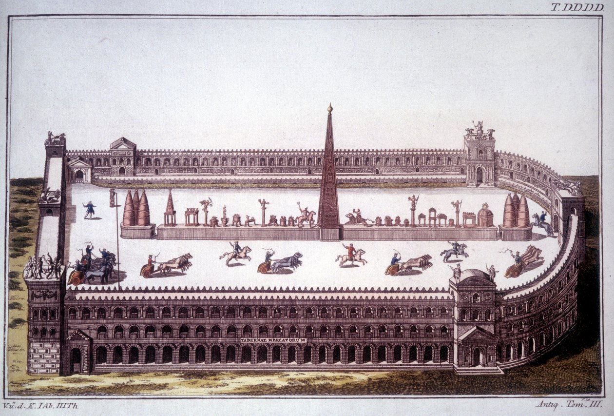 Uma corrida de tanques no Cirque Maxime. de Unknown artist