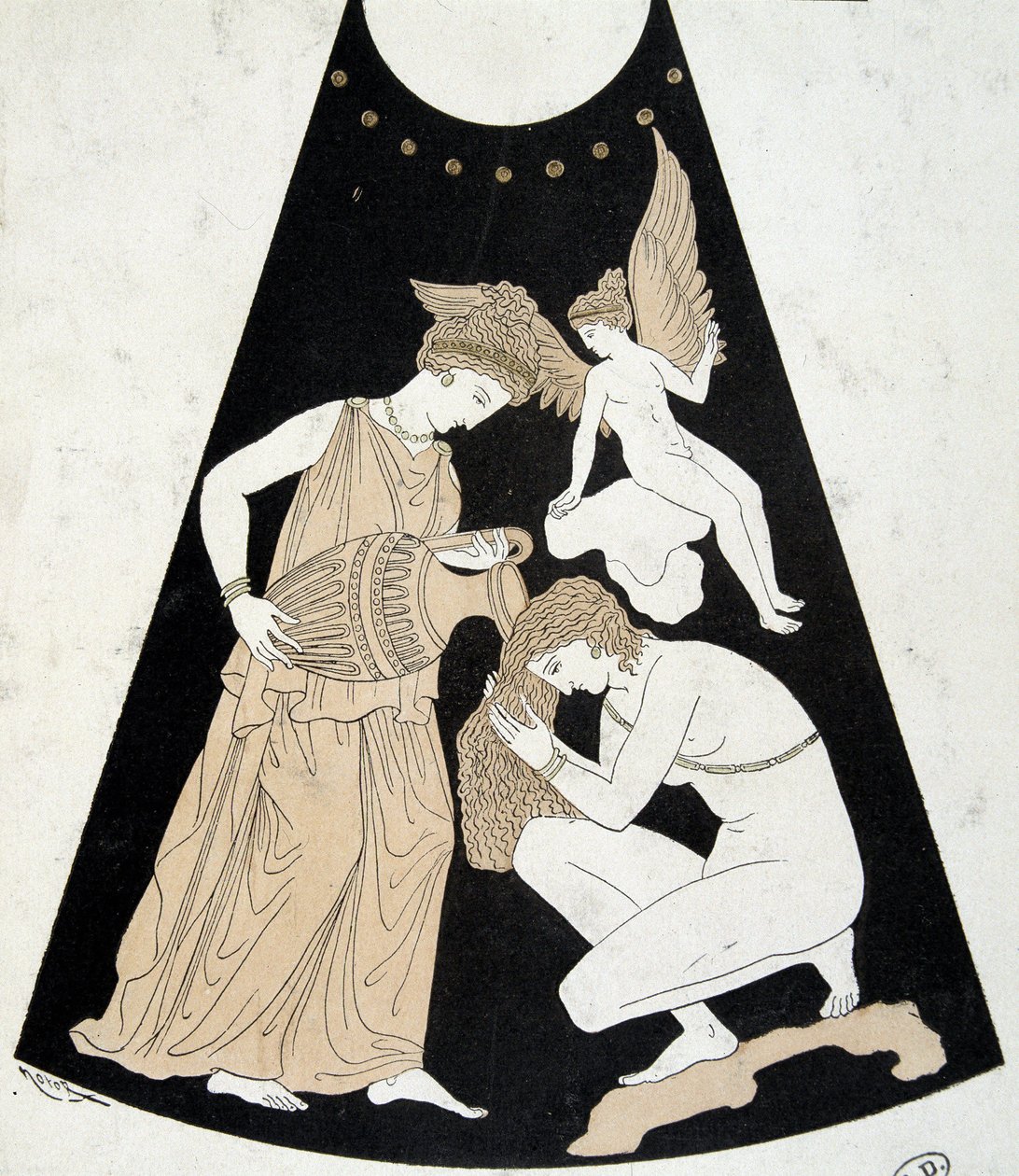 A casa de banho de uma mulher - fac-símile de um vaso grego de Unknown artist