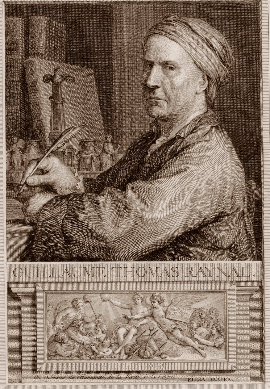 Abade Guillaume Thomas Raynal (1713-1796) Gravura do escritor inglês depois de Charles-Nicolas Cochin II - Guillaume Thomas Raynal (Guillaume-Thomas) de Unknown artist