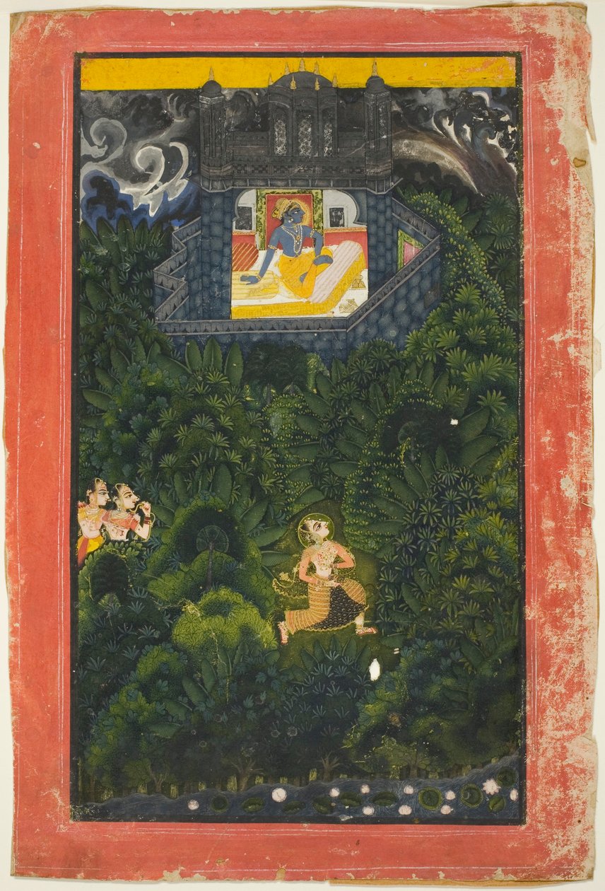 Abhisarika Nayika (Heroína que corre para encontrar o seu amante) de Unknown artist