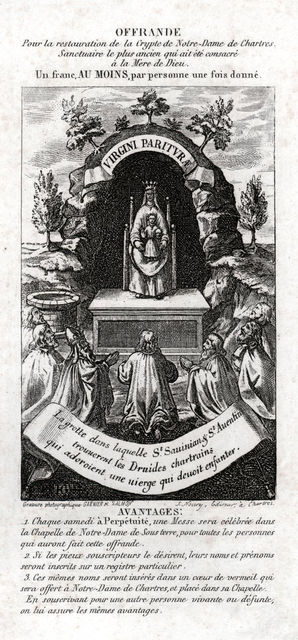 Adoração à Virgem Maria. (Gravura, ca. 1850) de Unknown artist