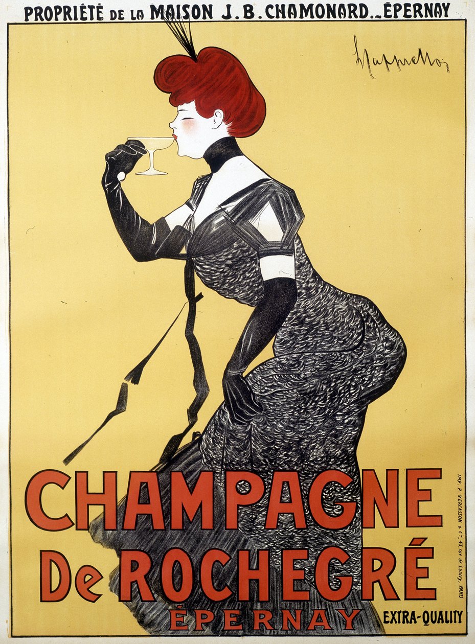 Cartaz publicitário para Champagne de Rochegre - de Leonetto Cappiello (1875-1942), final do século XIX de Unknown artist