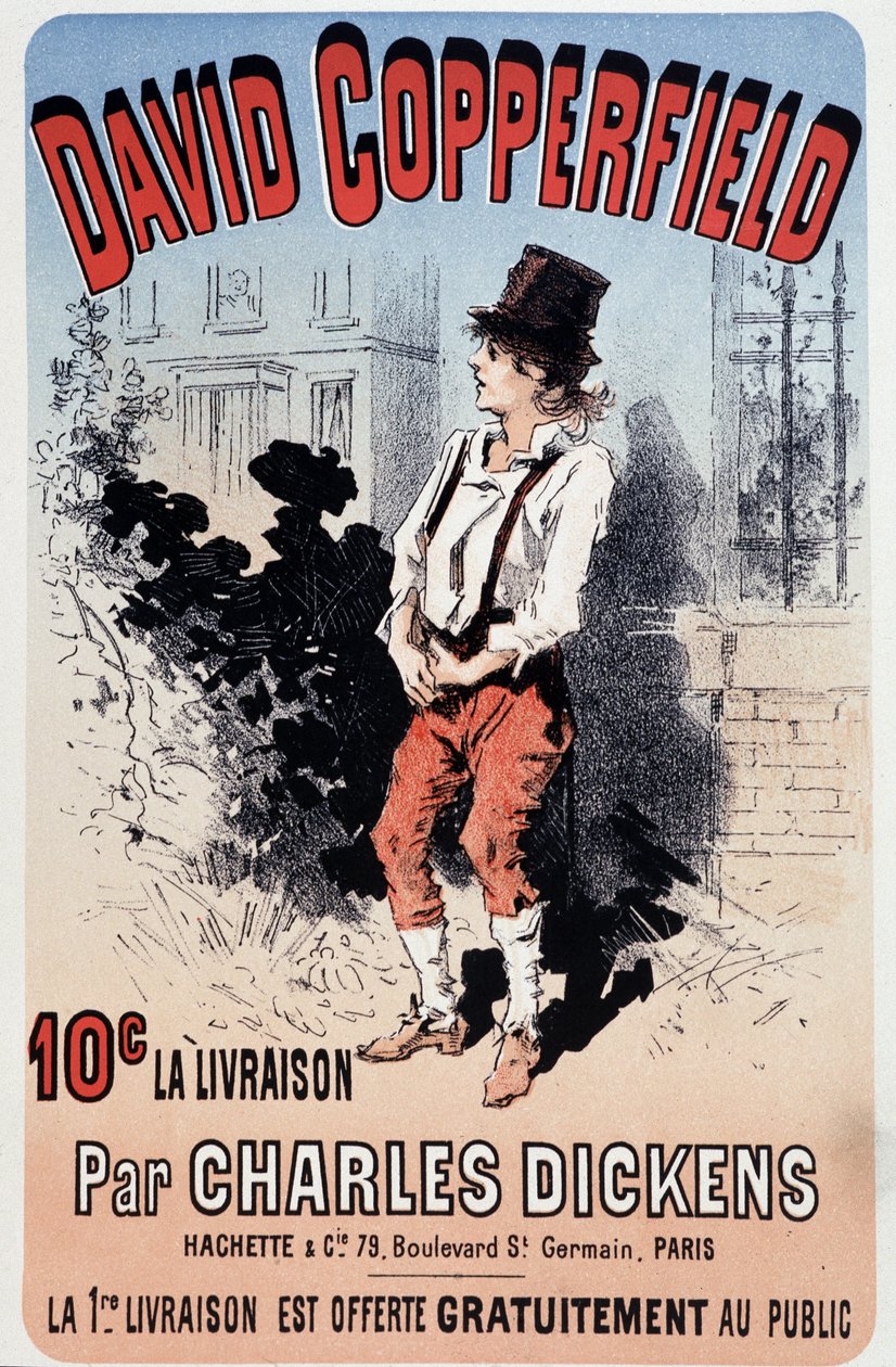 Cartaz publicitário para a publicação de "David Copperfield" de Charles Dickens, v.1890 de Unknown artist