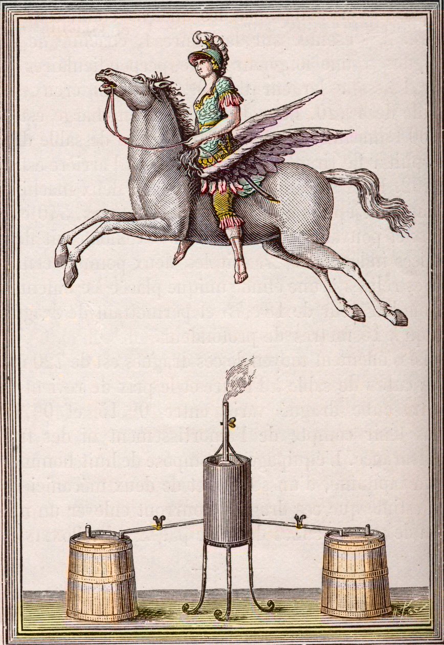 Figura aerostática com 6 pés e 8 polegadas de comprimento, 9 pés e 6 polegadas de altura feita pelos irmãos Enslen (Christian Gottfried de Unknown artist
