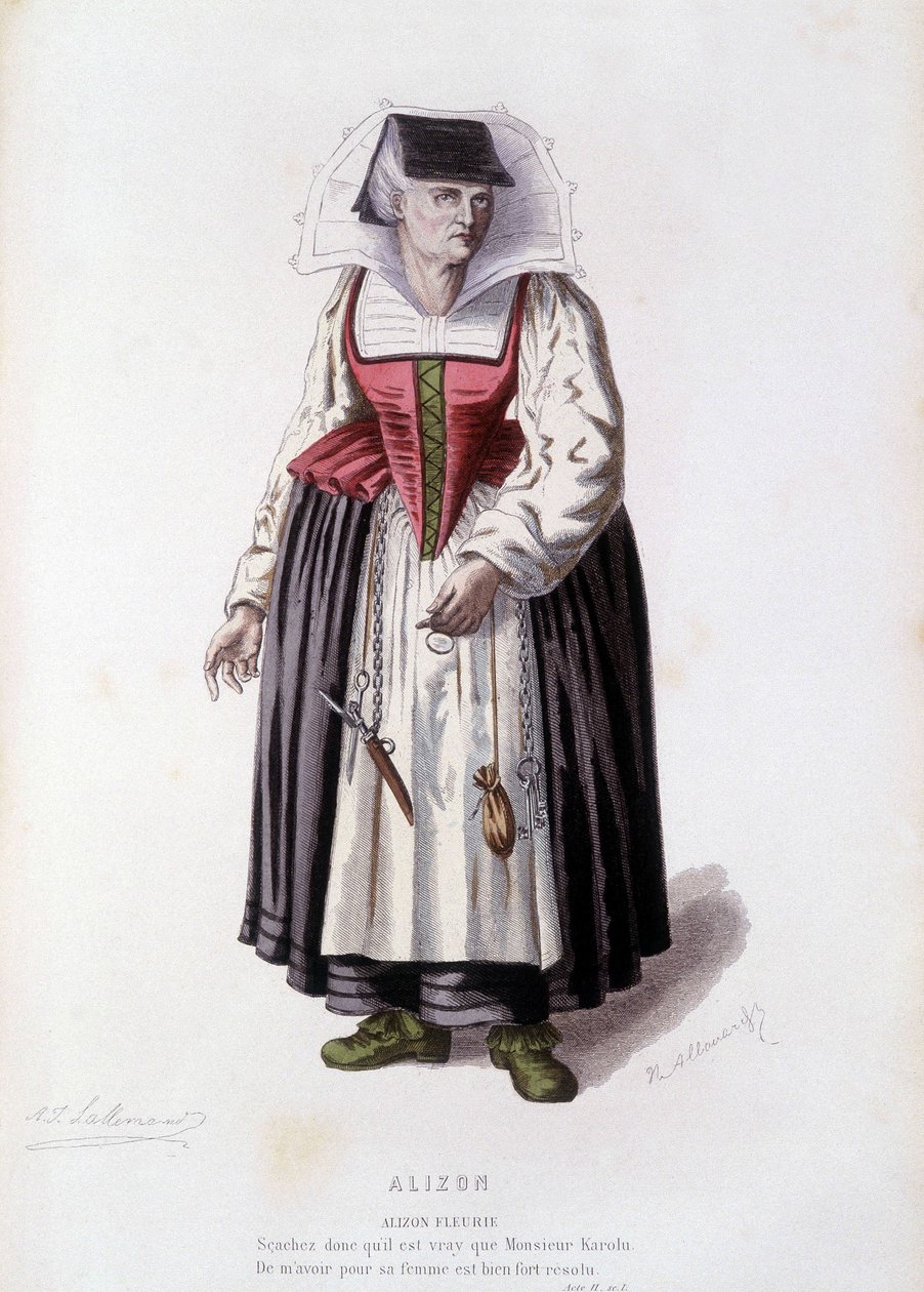 Alizon Fleurie em "Alizon" (de JC Discret), em "Le theatre francais au 16 eme et 17 eme ecle anterieures a Moliere" de Edouard Fournier de Unknown artist