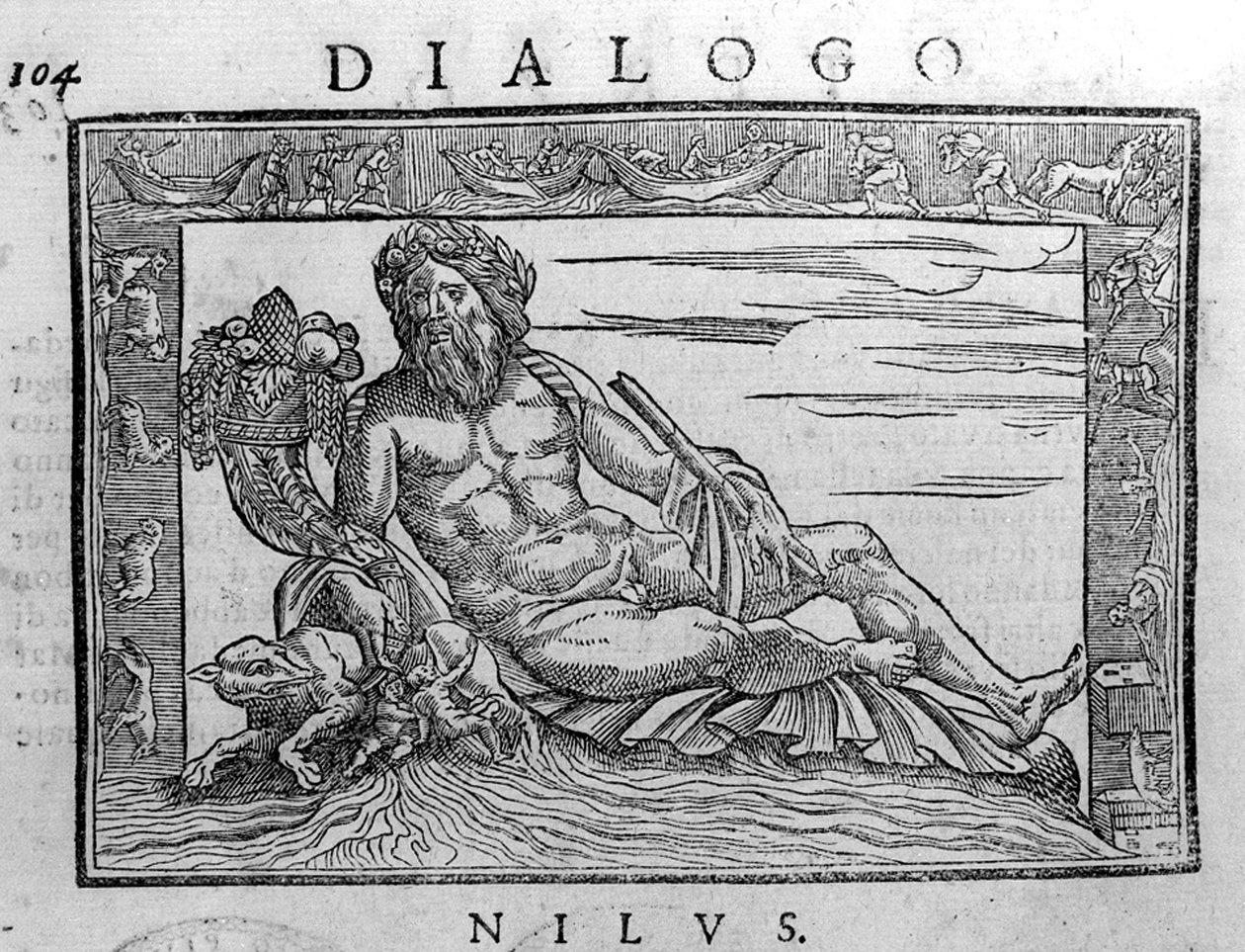 Alegoria do Nilo, gravura do século XVII. de Unknown artist