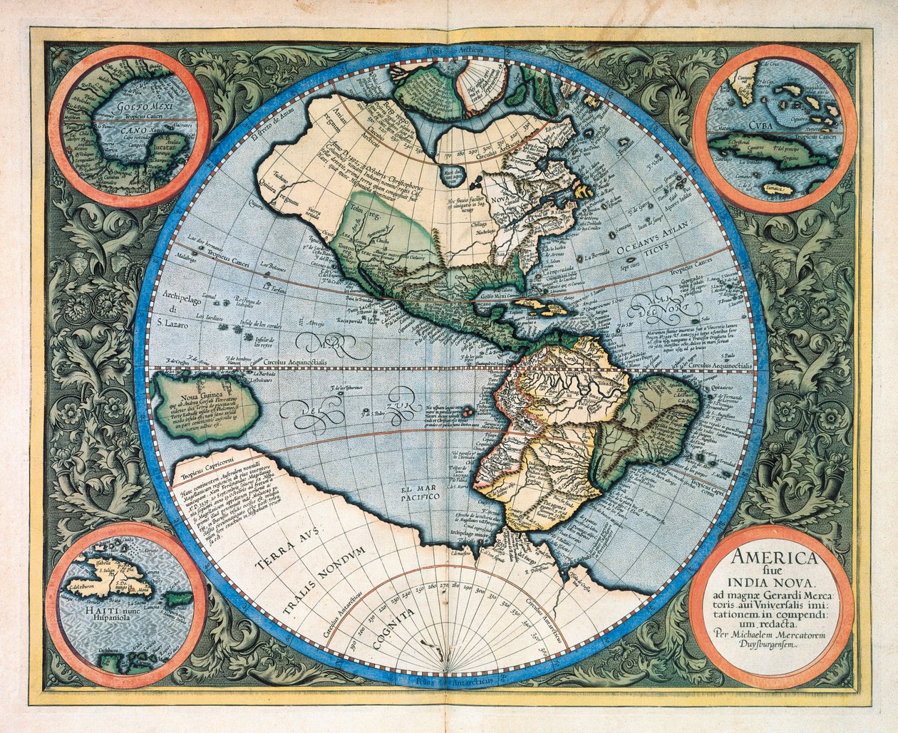 America sive India Nova, de "Atlas sive cosmographicae meditationes de fabrica mundi et fabricati figura" de Gerhard Kremer Mercator de Unknown artist