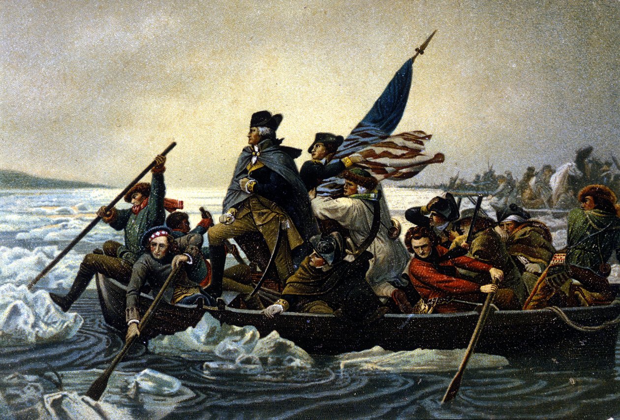 Guerra da Independência Americana. Washington a atravessar o rio Delaware. Dezembro de 1776. de Unknown artist