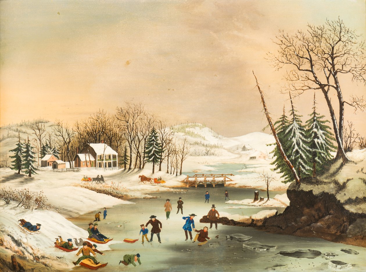 Cenas de inverno Americanas: Manhã, depois de 1853 (óleo sobre tela) de Unknown artist