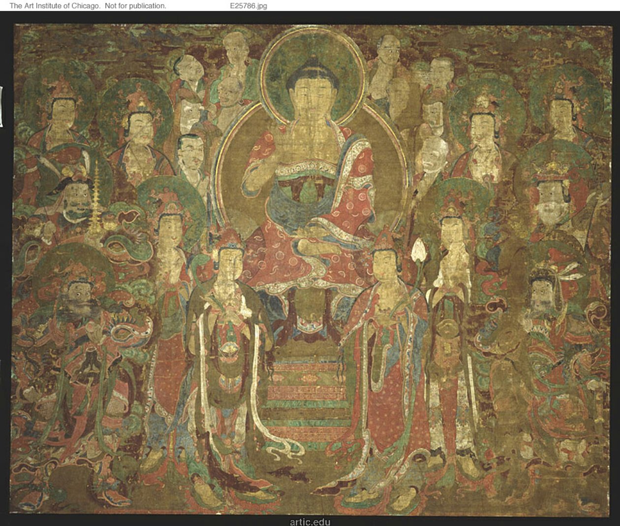 Buda Amitabha com a assembleia 아미타불회도 de Unknown artist