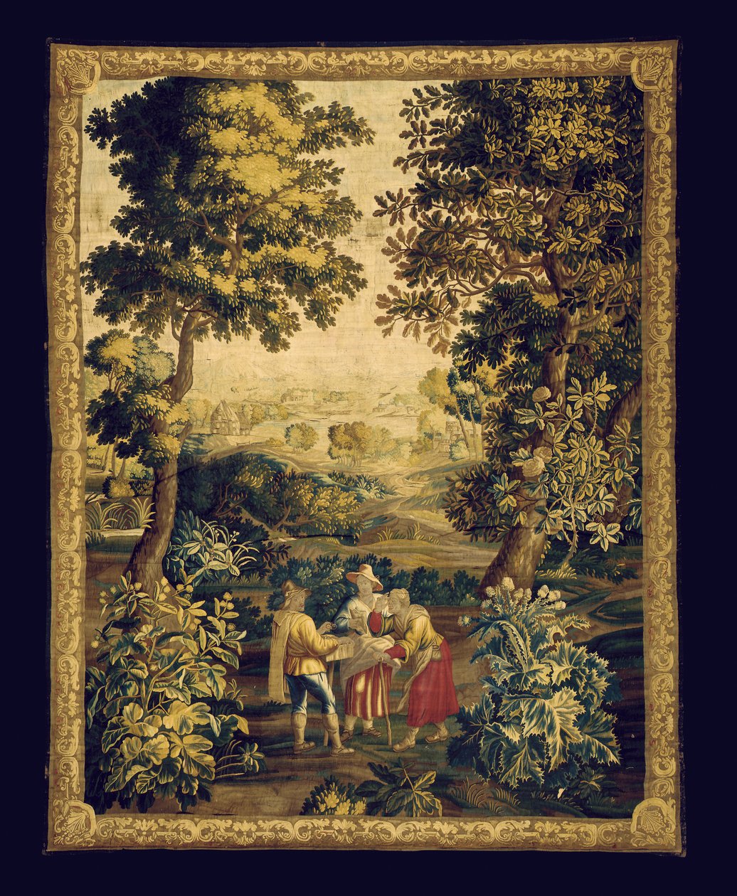 Uma Tapeçaria Audenarde Teniers (têxtil) de Unknown artist