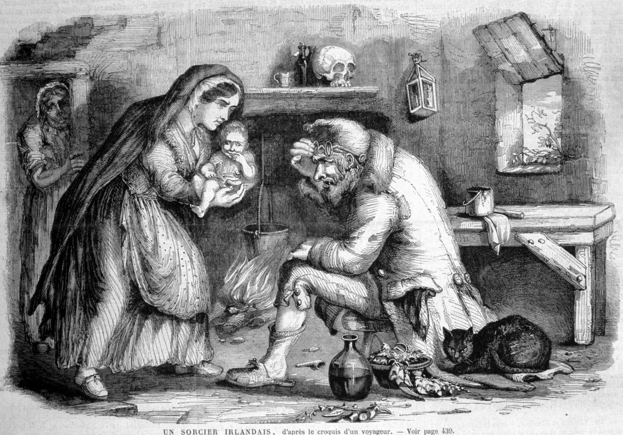 Um feiticeiro irlandês, desenho anónimo de Unknown artist