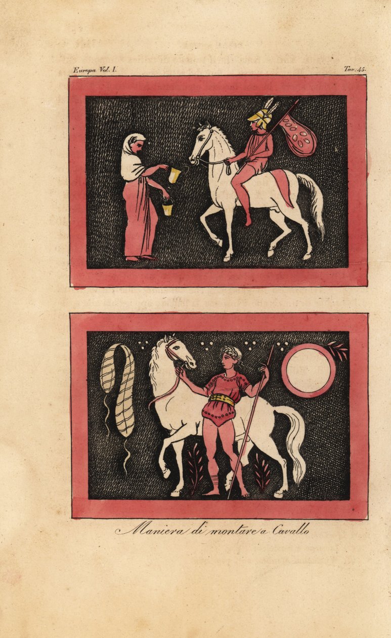 Antigo método grego de montar a cavalo descalço de Unknown artist
