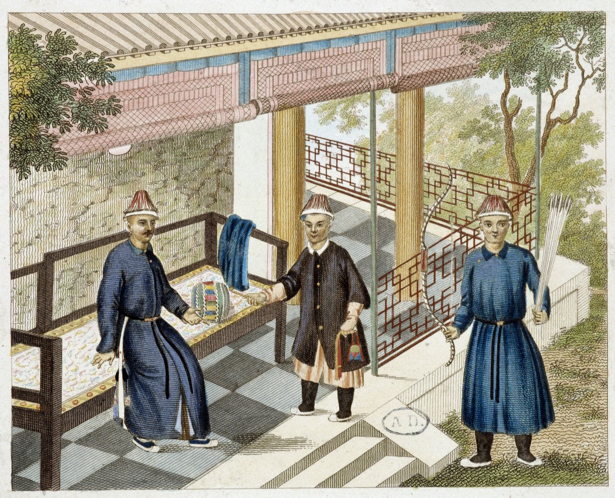O Tiro com Arco e Flecha na China no século XIX de Unknown artist