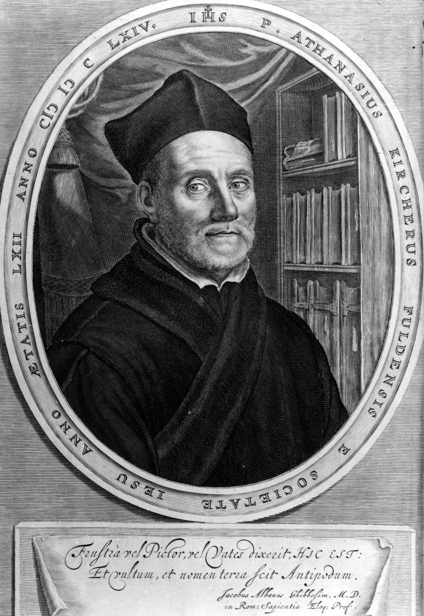 Athanasius Kircher (1601 - 1680), jesuíta, orientalista e estudioso alemão - Gravura sd século XVIII de Unknown artist