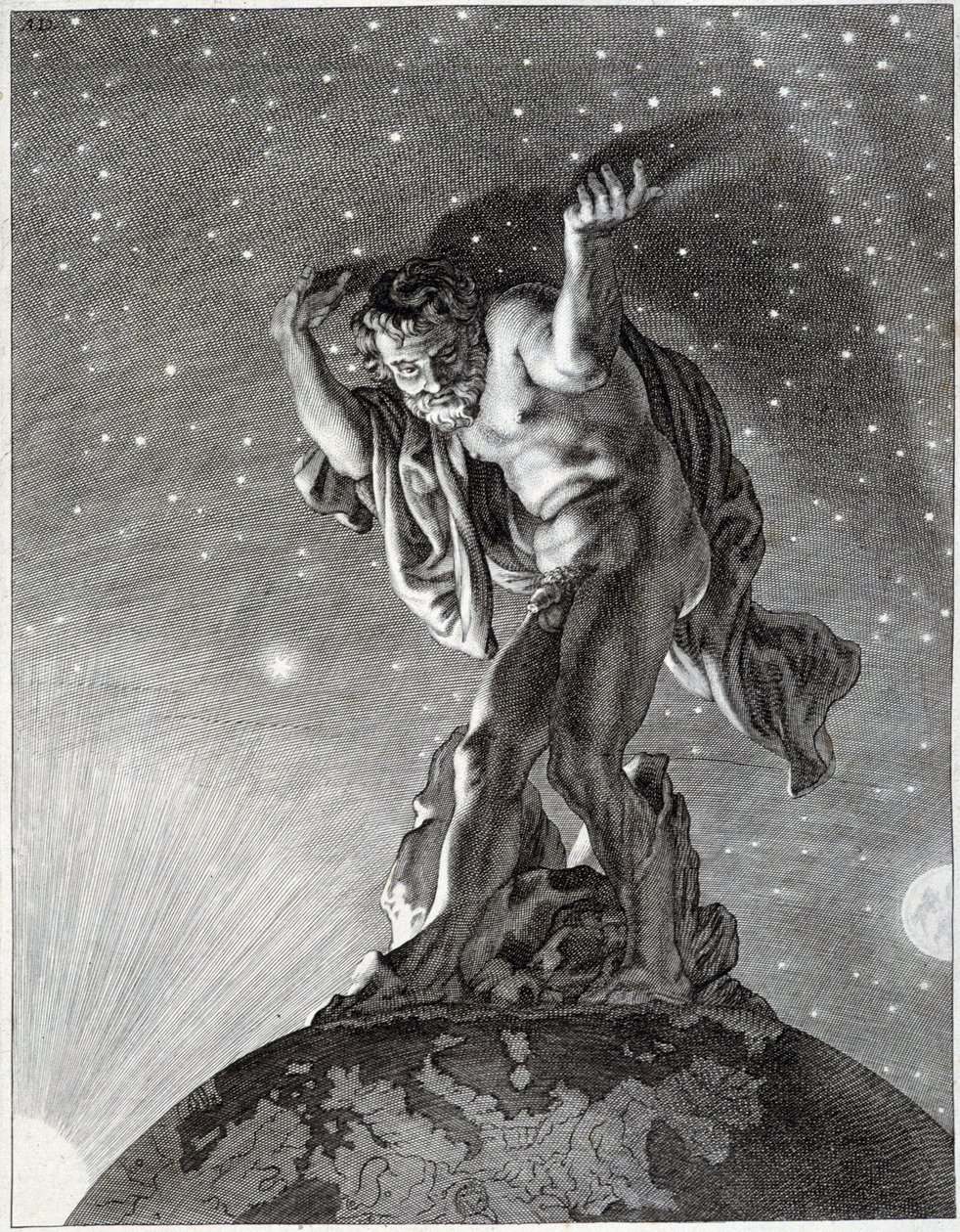 Atlas a apoiar o céu. de Unknown artist