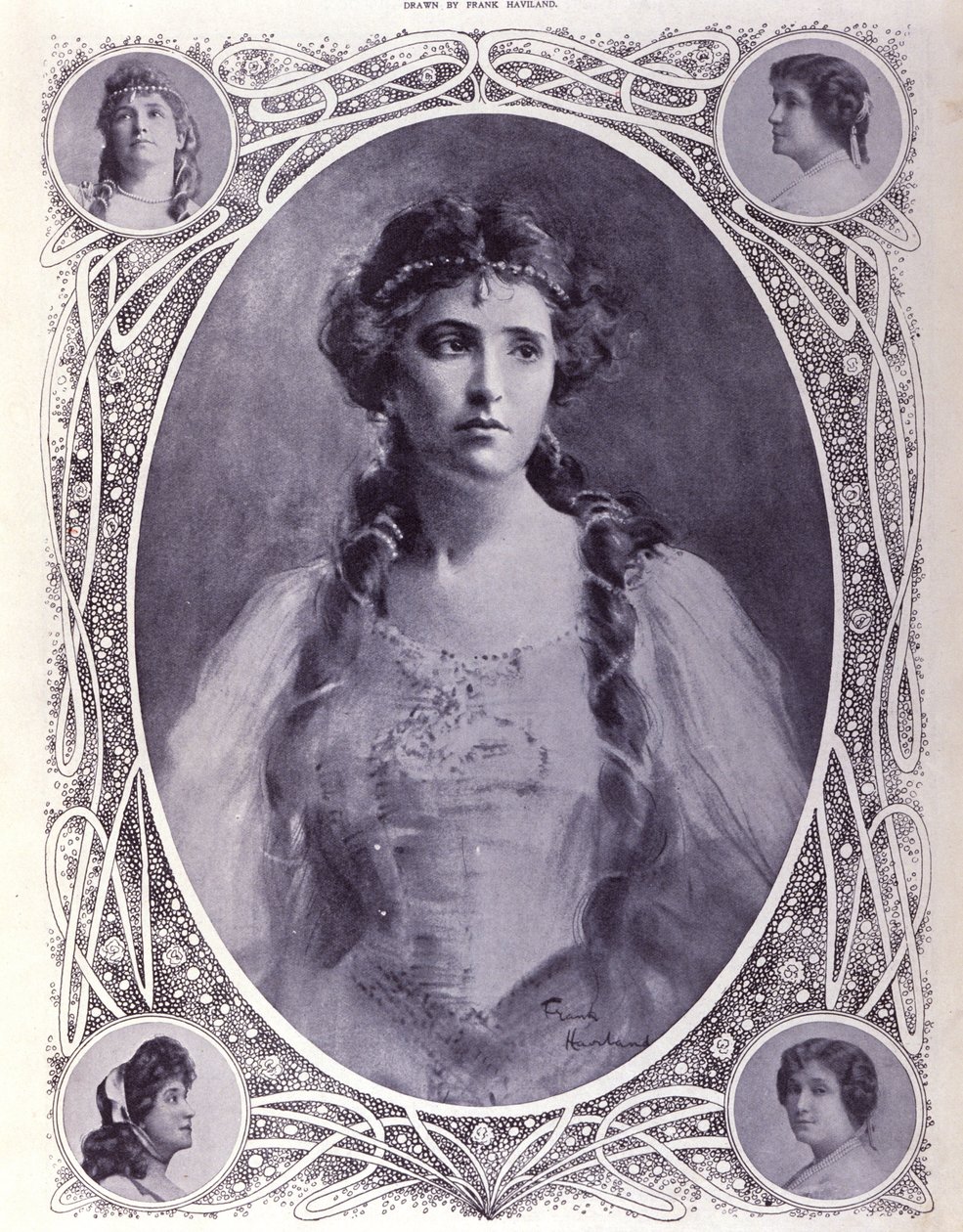 A cantora australiana Nellie (Nelly) Melba (1861-1931), aguarela do final do século XIX de Unknown artist