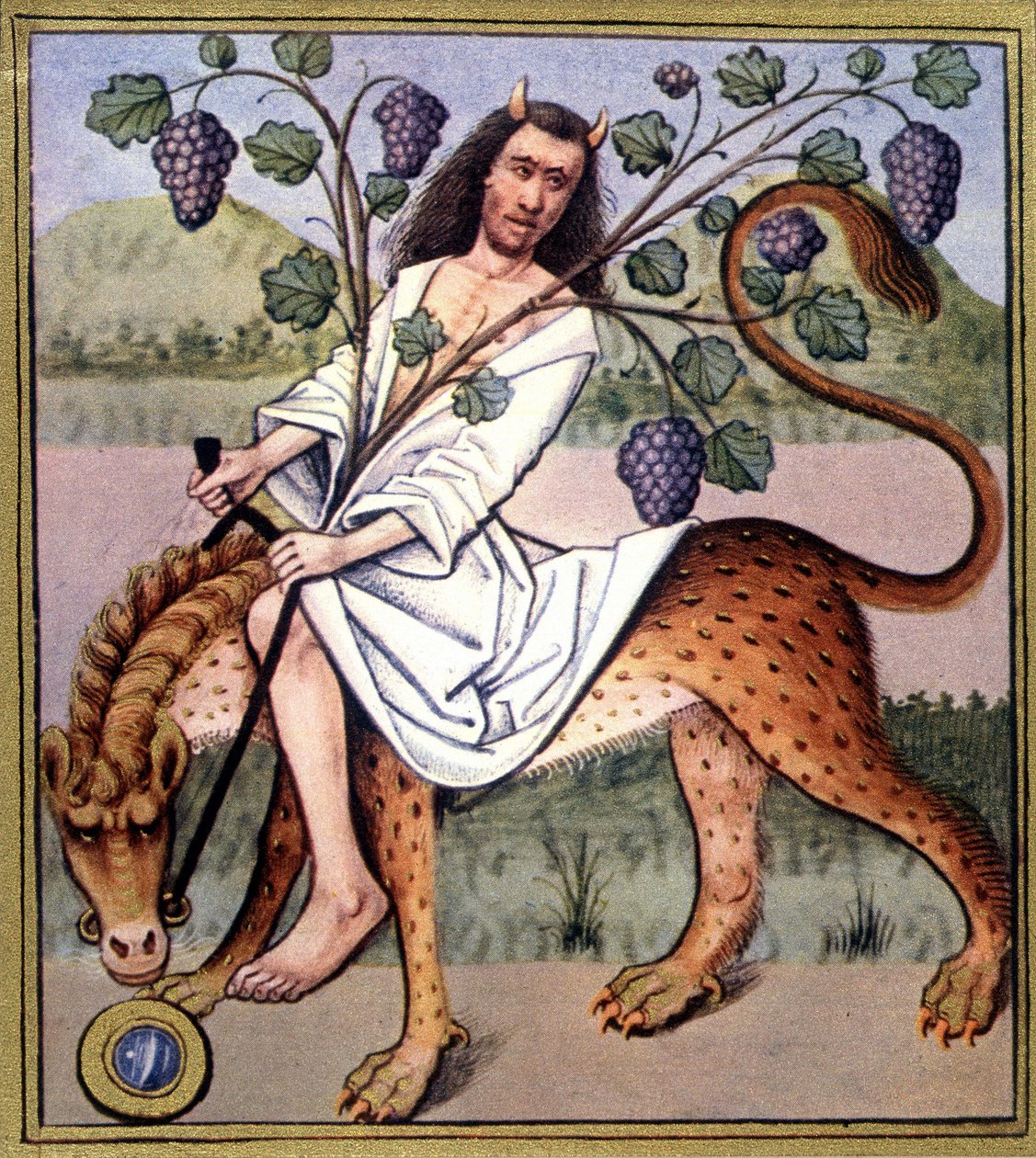 Bacchus (Bacco) - repro. da iluminação do século XV de Unknown artist