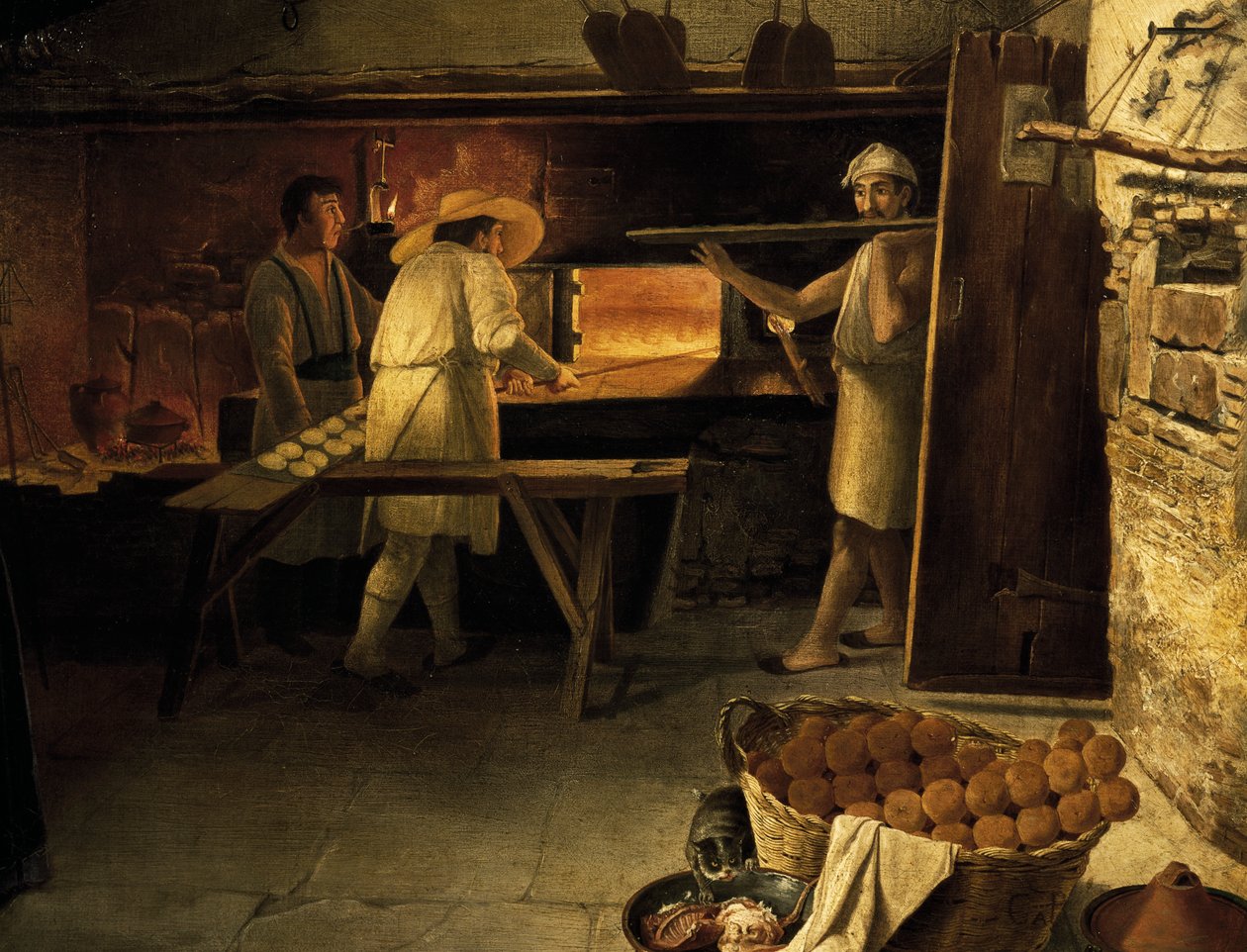 Pasteleiros no trabalho, pintura por anónimos de Unknown artist