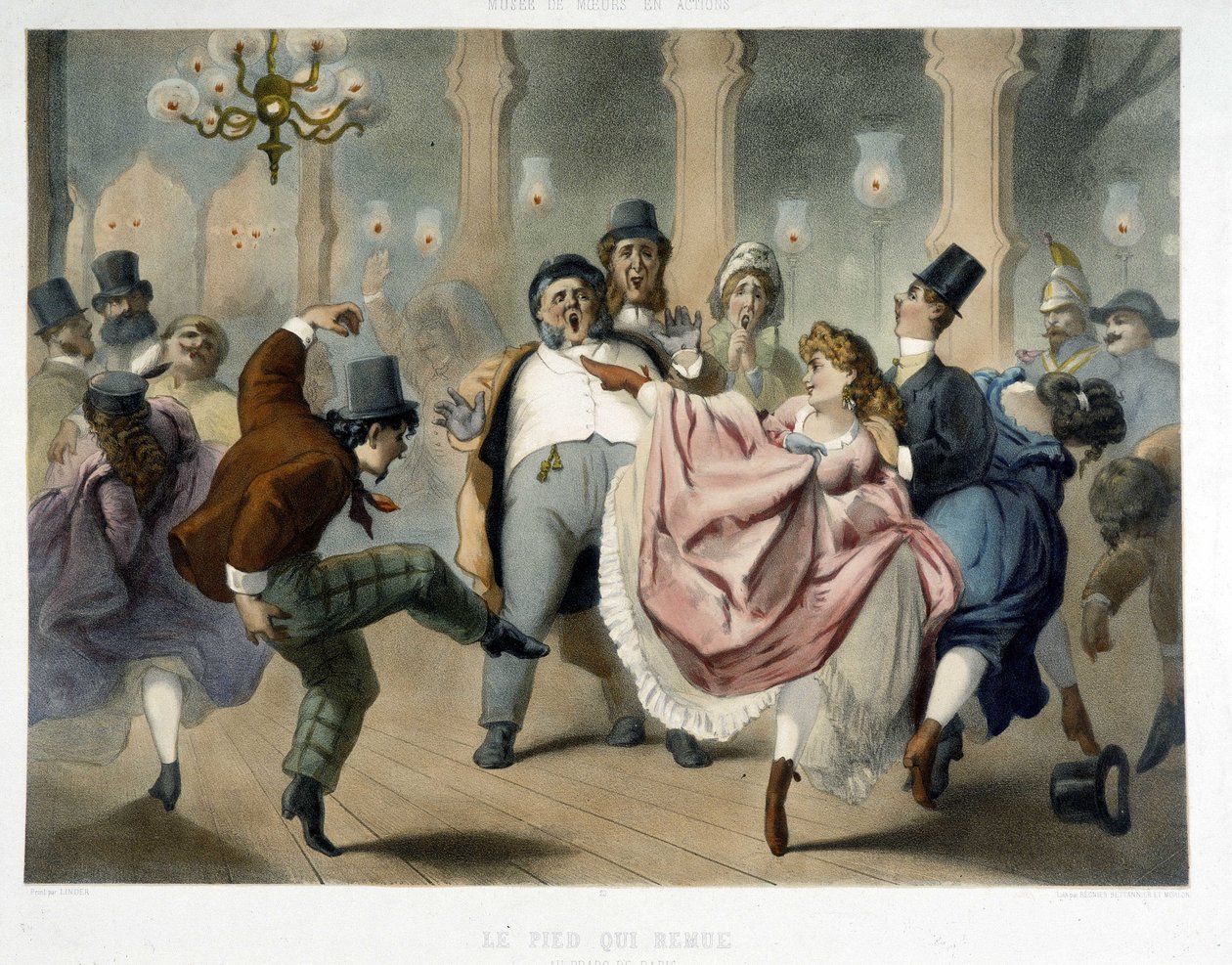 Bal de Paris: A quadrilha, o pé em movimento no Prado, por volta de 1860. de Unknown artist