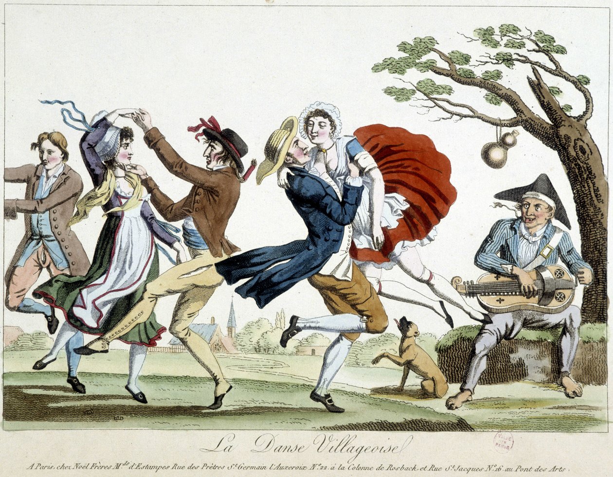 Baile: dança de aldeia - n.d., final do século XVIII, Carnavalet. de Unknown artist