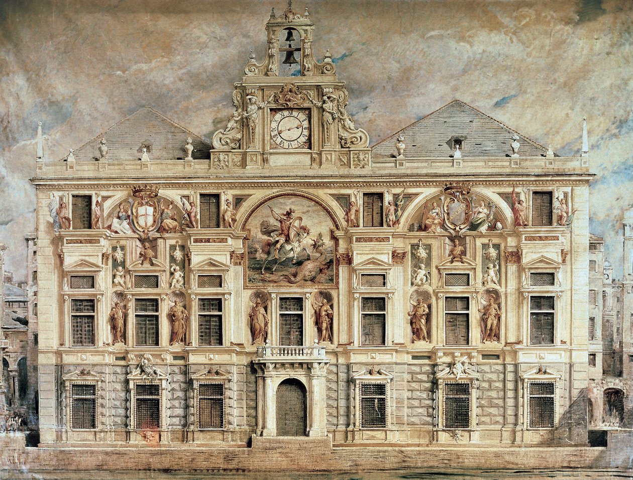 Banco de San Giorgio em Génova, Itália de Unknown artist