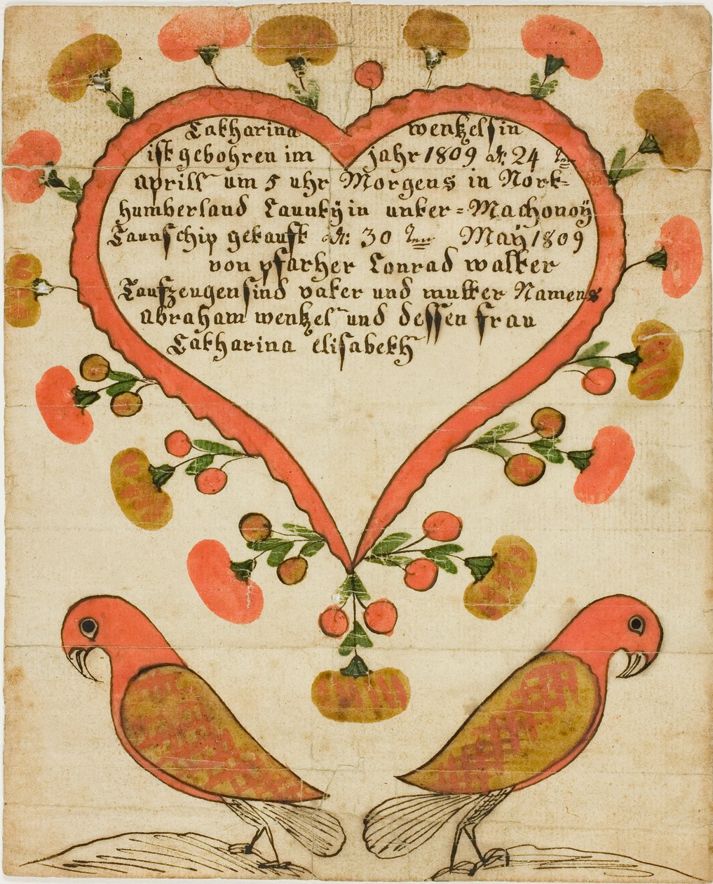 Certidão de batismo de Catharina Wentzelsin de Unknown artist
