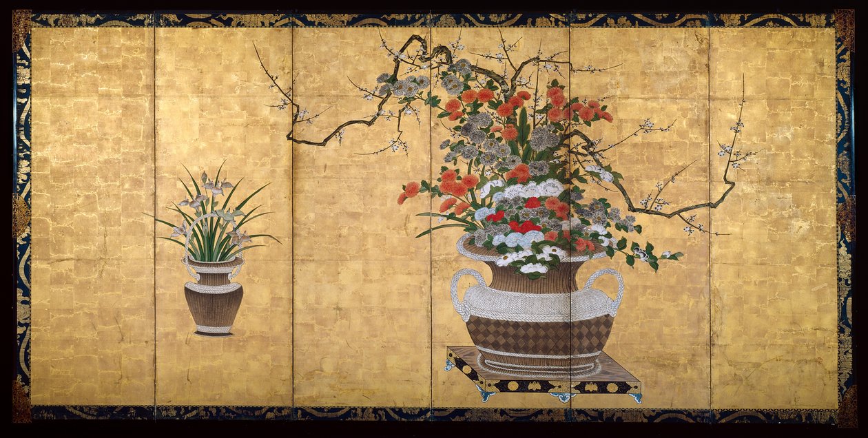 Cestos com Flores das Quatro Estações de Unknown artist