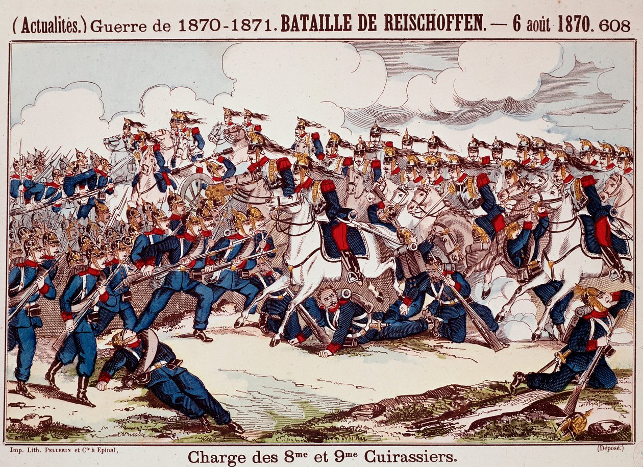 Batalha de Valor, em 6 de Agosto de 1870, nas etapas iniciais da Guerra Franco-Prussiana (Gravura) de Unknown artist