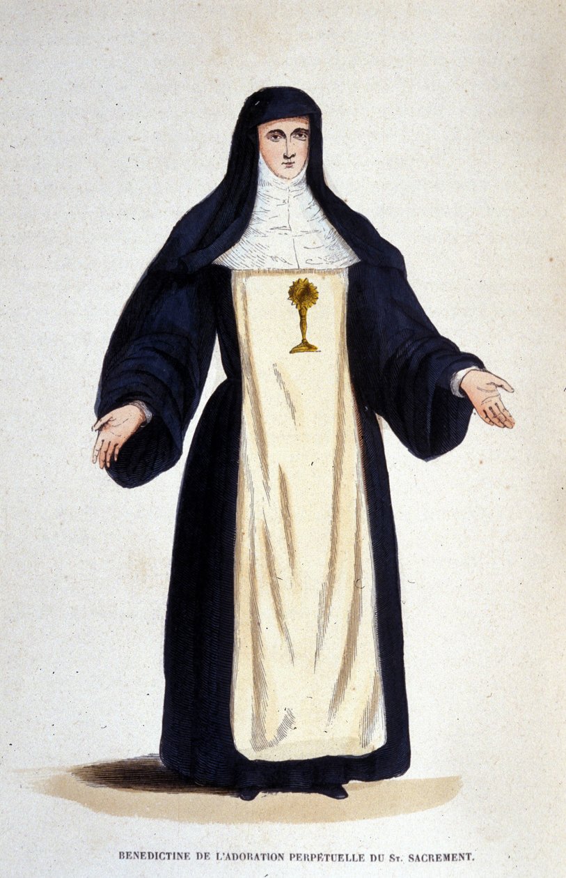 Beneditina da adoração perpétua do Santíssimo Sacramento, ordem fundada por Catarina de Bar em Paris, em 1654. de Unknown artist
