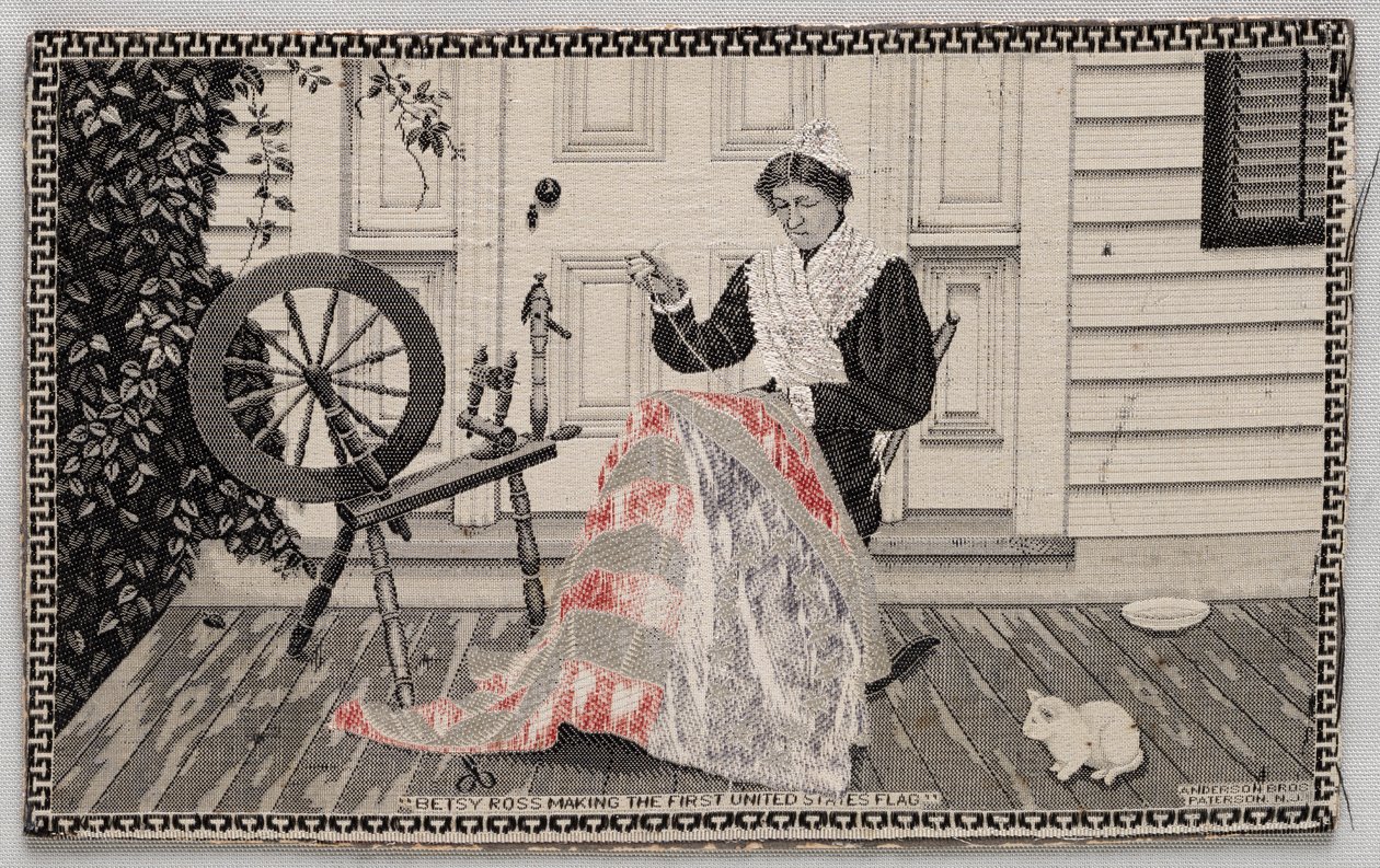 Betsy Ross fazendo a primeira bandeira dos Estados Unidos de Unknown artist
