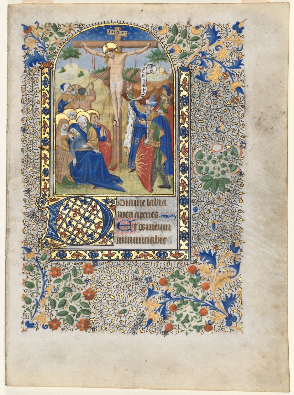 Bifolio de um Livro de Horas: A Crucificação (Horas da Cruz) de Unknown artist