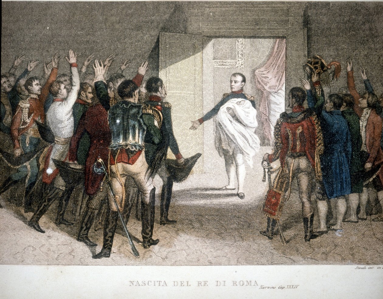Nascimento do Rei de Roma: Napoleão II (Francisco Carlos José Napoleão Bonaparte), filho do Imperador Napoleão I (1769-1821). 1811-1832. de Unknown artist